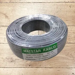 Mat Star Twin and Earth Electrical Wiring Cable 2.5mm Grey, 90m Roll