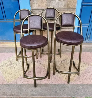 Bar Stools With a Gold Powder Coating Finish