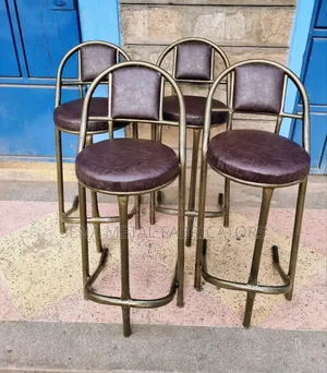Bar Stools With a Gold Powder Coating Finish