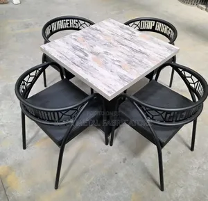 Square Dining Restaurant Set of 4 Chairs and a Table.