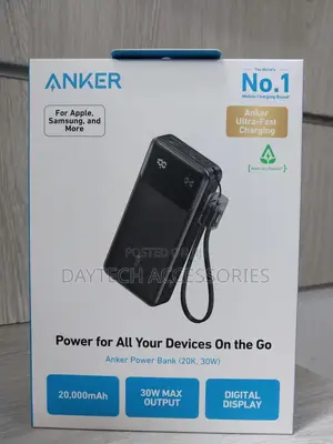 The Anker Power Bank (20,000mah, 30w).