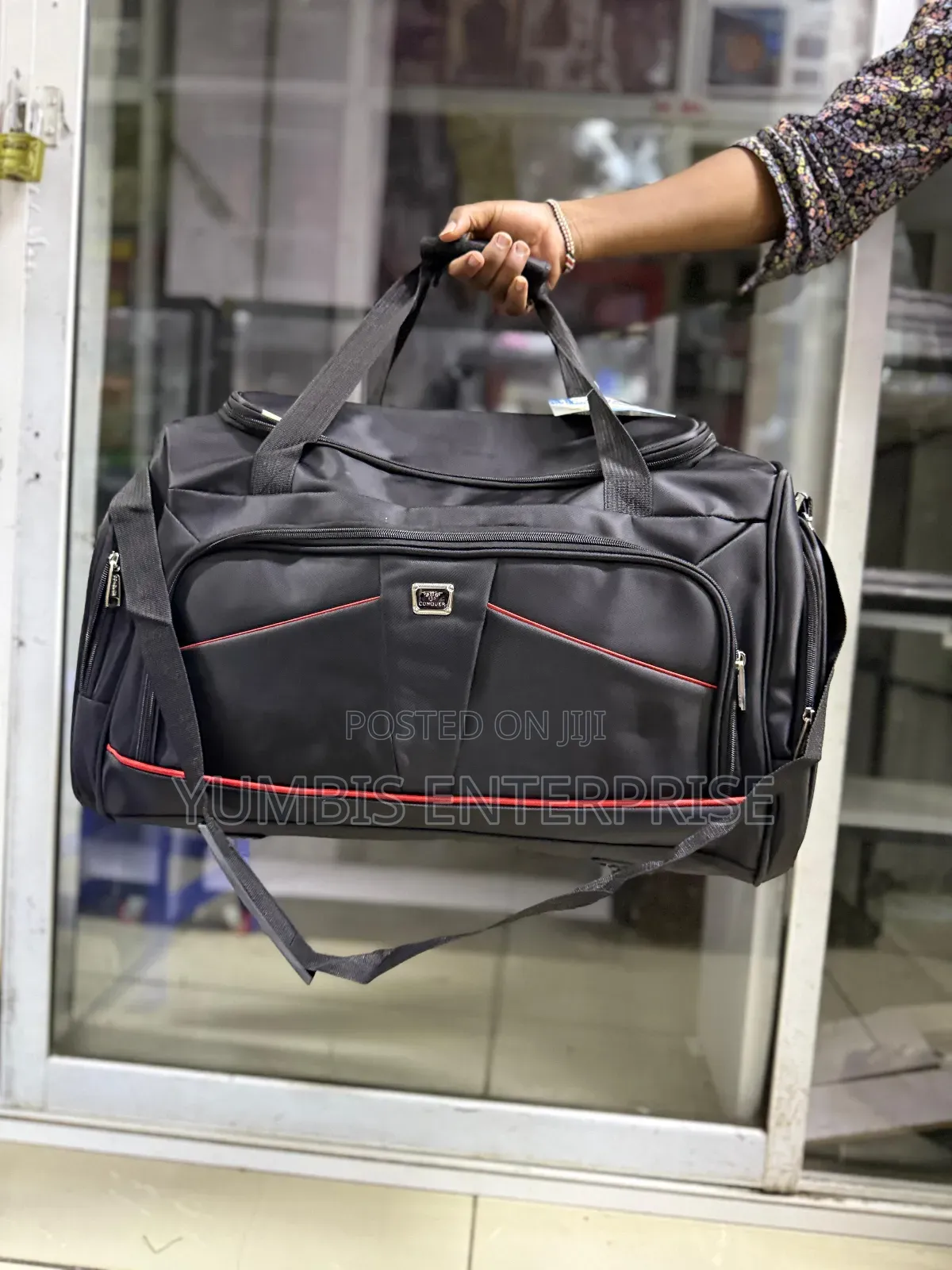 Black Oxford Travel Bag's With Multiple Pockets