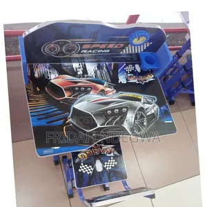 Blue Executive Racing Car Adjustable Kids Study Table Desk