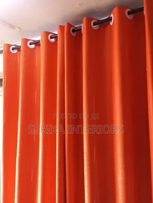 Orange Curtains Curtains Environmental Friendly