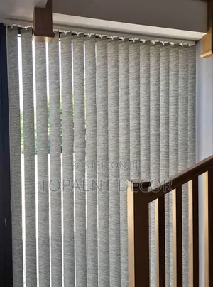 Light Grey Staircase Window Vertical Curtain Blinds