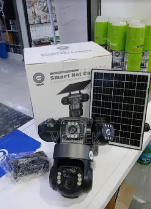 V380pro Wifi Solar-Powered Ip Security Camera Three Lens 3 Screens