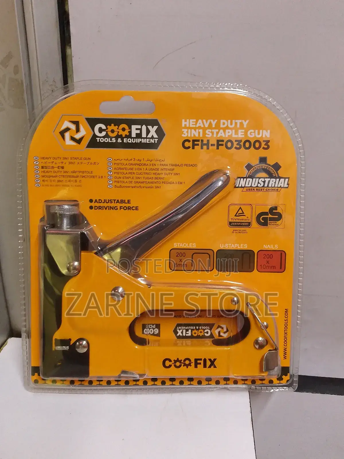 Heavy Duty 3 in 1 Staple Gun Adjustable Driving Force Easy