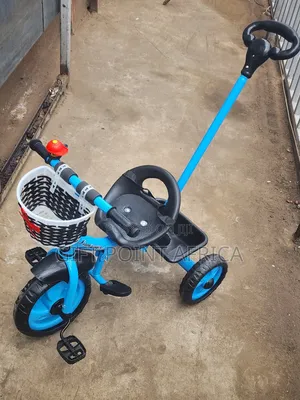 Kids Push Handle Tricycle With Three Wheels