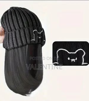 Beanie Hat Hooded With Wig