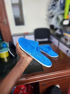 Blue Warm Faux Fur Indoor Slippers