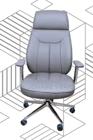 Grey Executive Leather Office Chair (Adjustable) — Moving Fast