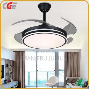 Black Led Fan Chandelier
