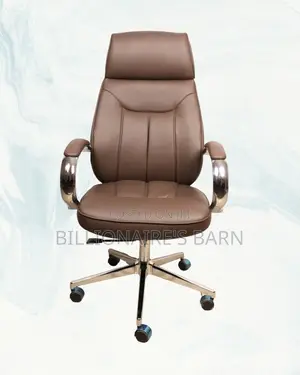 Brown Executive Leather Office Chair — Steel Frame #303