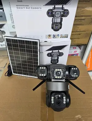 Triple Lens V380 Pro Wifi Outdoor CCTV Security Solar Camera