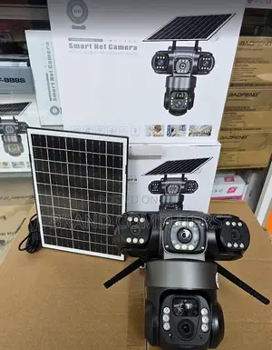 Wifi Triple Lens Solar CCTV Camera 360 Degrees 3mp Full Hd