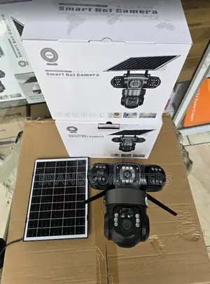 Triple Lens Wifi Wireess Solar Powered CCTV PTZ Full Color Camera