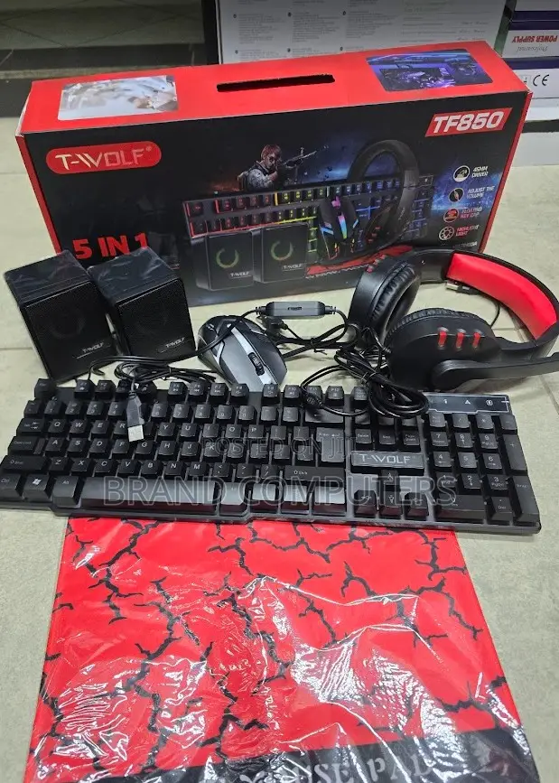 T-Wolf Tf850 Gaming Keyboard Mouse and Gaming Headset and Speaker