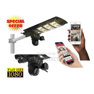 Remote Live View 450w Solar Street Light With 12mp 4g PTZ CCTV Camera