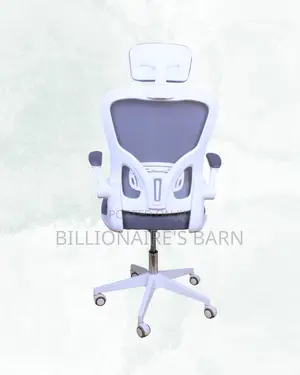 Plush White Ergonomic Office Chair — Ideal for Long Zoom Sessions