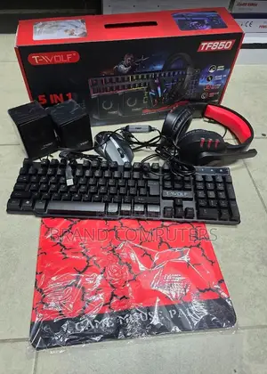 Tf850 Gaming Keyboard Headset Speaker Mouse Pad Wired RGB Backlight