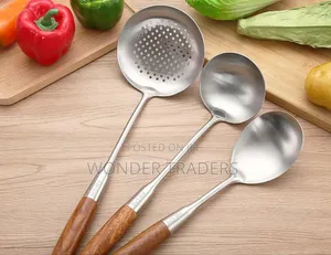 *38cm Long Wooden Handle Serving Spoon .