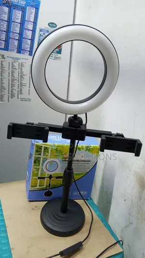 Desktop Phone Holder Mini 6 Ring Fill Light
