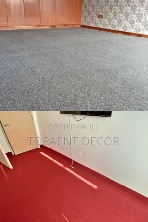 Light Grey and Red Delta 4mm Thick Bedroom Wall to Wall Carpets