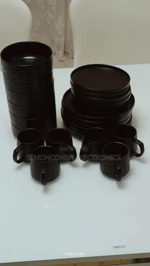 24pcs Black Ceramic Dinner Set