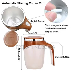 Aaa Battery Powered 380ml Stainless Steel Magnetic Stirring Cup