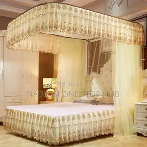 Cream 2 Stand Mosquito Net With Rails