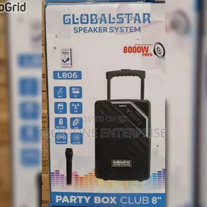Globalstar Portable Club 8 Inches Trolley Portable Speaker 8000w 