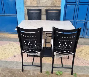 Marble Look Dining Set With 4 Chairs.