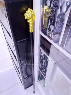 Gold Lion Head Walking Stick