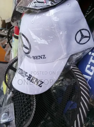 Mercedes Benz Logo Printed Summer White Caps