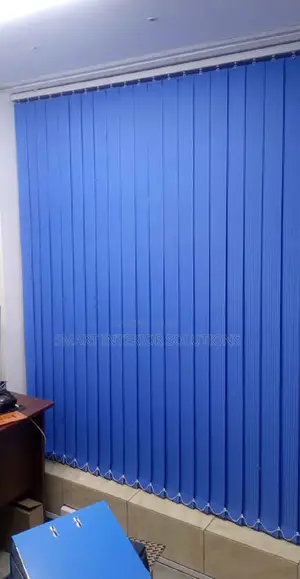 Office Blue Vertical Blinds