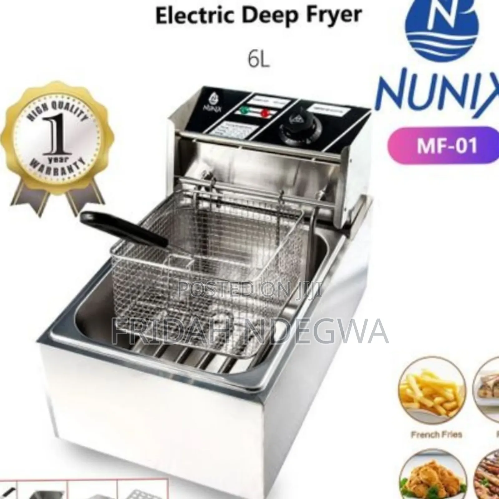 Nunix Single Deep Fryer Machine - 6l-2500w