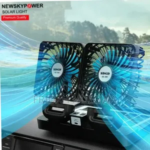 *Car/Tabletop Double Head Super Cooling Rechargeable Typec Solar Fan