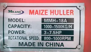 Maize Huller Sheller Machine