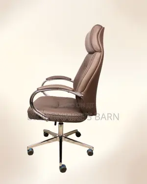Brown Executive Leather Office Chair — Headrest Support #298