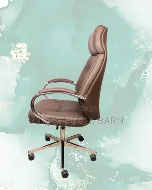 Brown Executive Leather Office Chair (Minimal) — Limited Stock