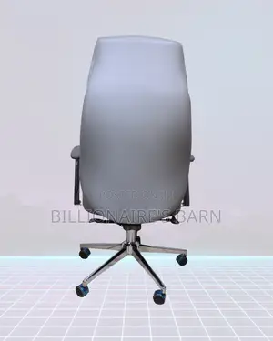 Grey Executive Leather Office Chair | Supportive Nylon Castors