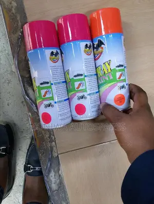 Spray Paint Fluorescent Pink and Red