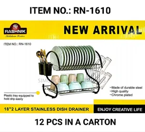 2 Tier Stainless Steel Dish Rack