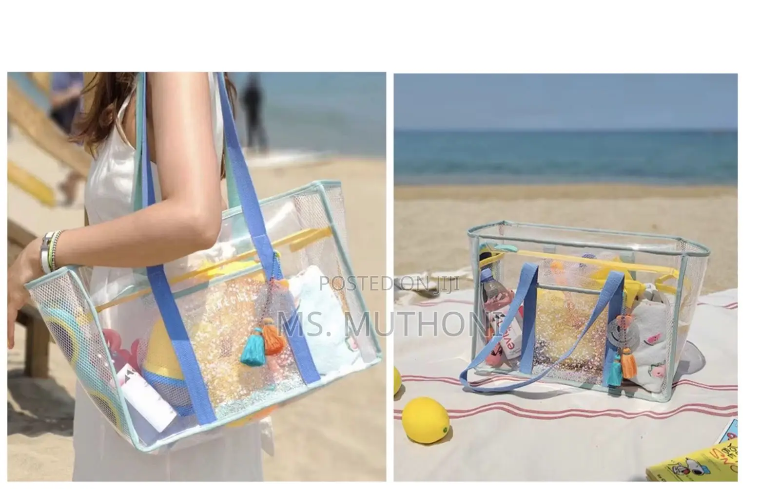 Large Capacity Tote Beach /Swimming Bag With Zip