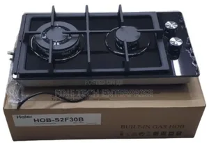 Haier Glass Inbuilt 2 Burner With Wok Burner Hob Cooker