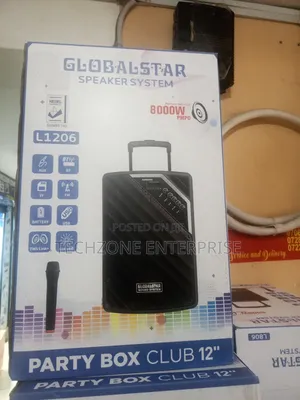 Globalstar Portable Club 12 Inches Trolley Portable Speaker With Mic,