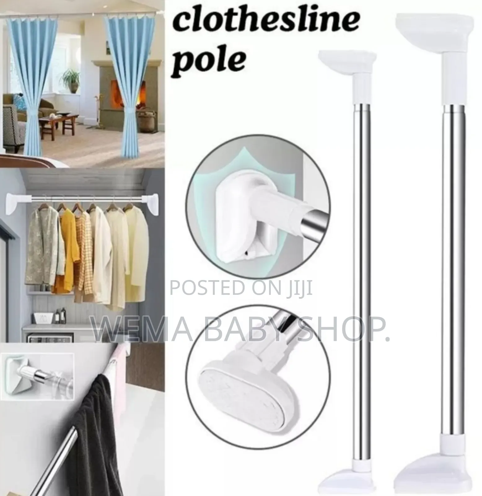 Multipurpose Extendable Telescopic Rod (110cm -200cm)