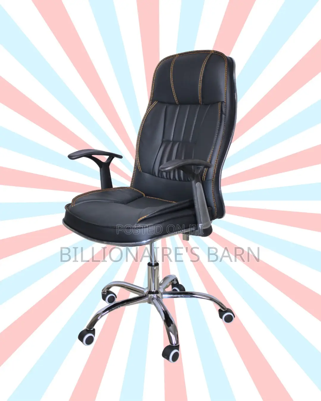 Comfy Executive Leather Office Chair — Back Support for Long Hours