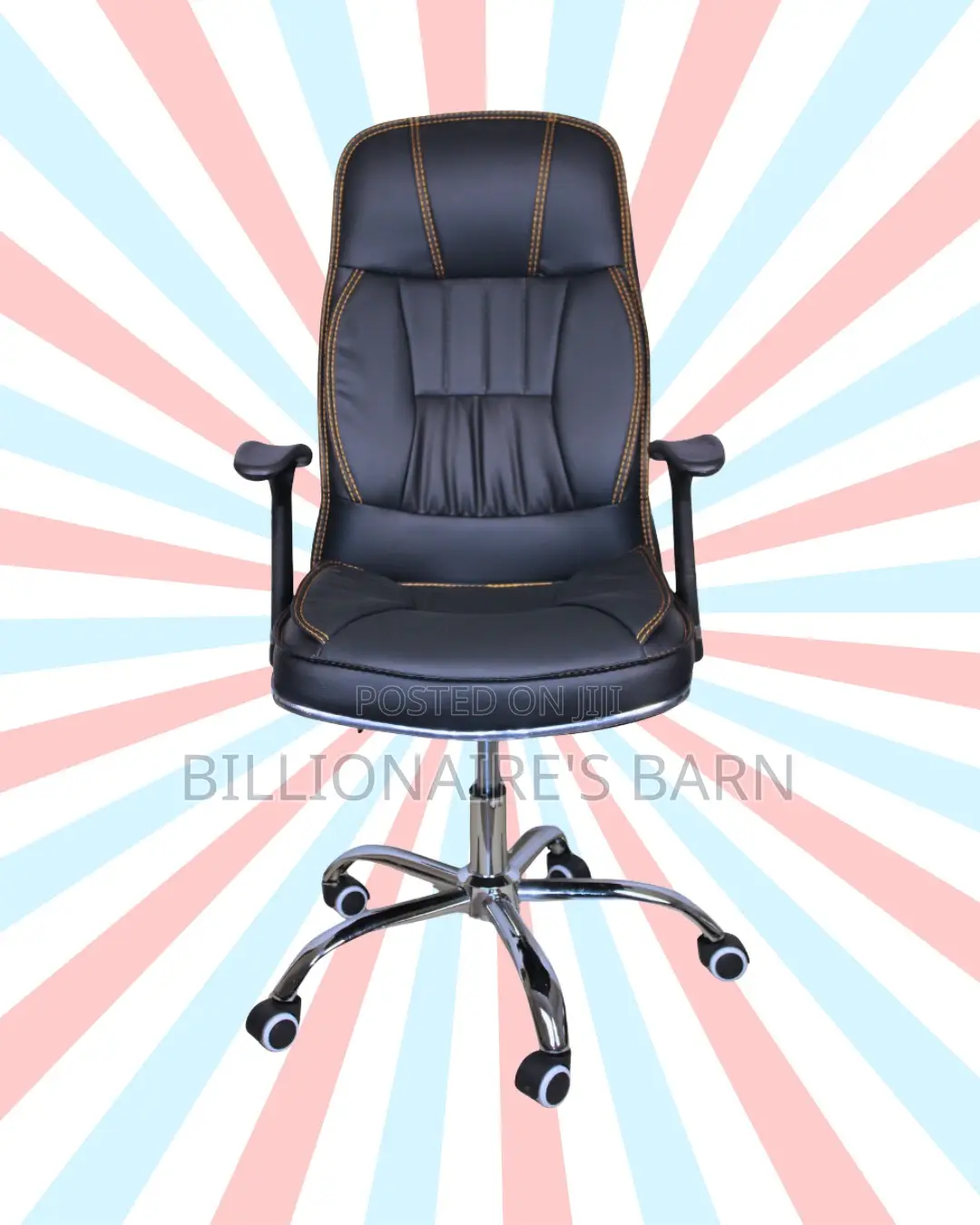 Comfy Executive Leather Office Chair — Back Support for Long Hours