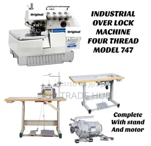 Worlden 747 Industrial Overlock Machine Four Thread + Stand And Motor